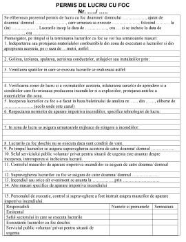 Permis de lucru cu foc